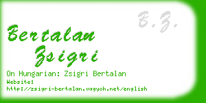 bertalan zsigri business card